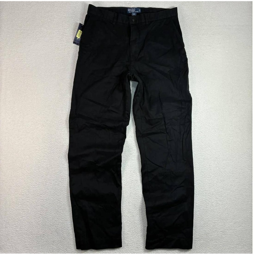 Vintage Polo Ralph Lauren Prospect Chino Pants Men 34x33 Black Cotton Preppy NWT